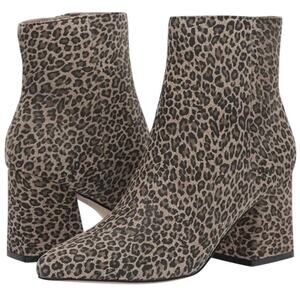 Steve Madden Nix Leopard Animal Print Suede Leather Heel Bootie Boots Size 8.5